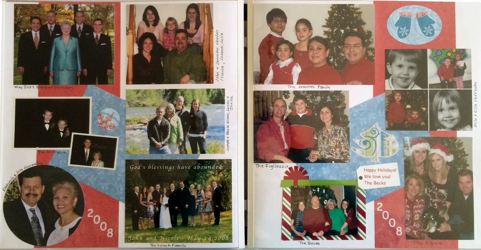 Holiday card album pages