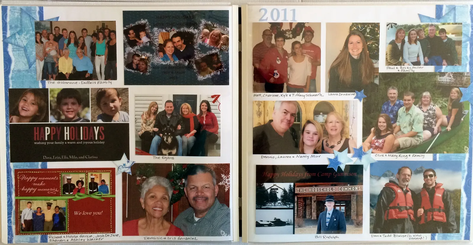 Holiday card album pages
